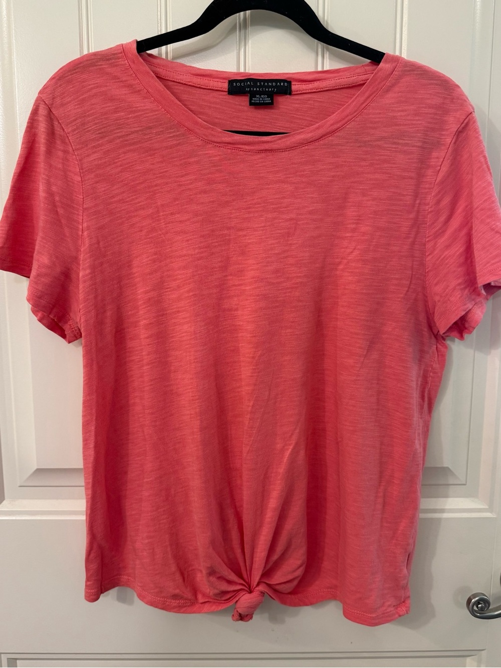 Salmon Knot-Front Short Sleeve Tee.